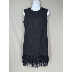Molly Bracken Dress Womens XS Black Lace Mini Fringe Party Cocktail Whimsigoth